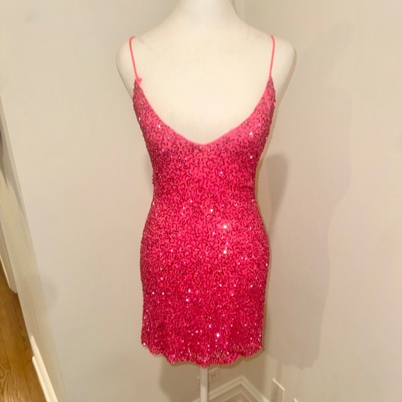 Retrofete Bright Pink Sequin Dress Size Small - Picture 2 of 4